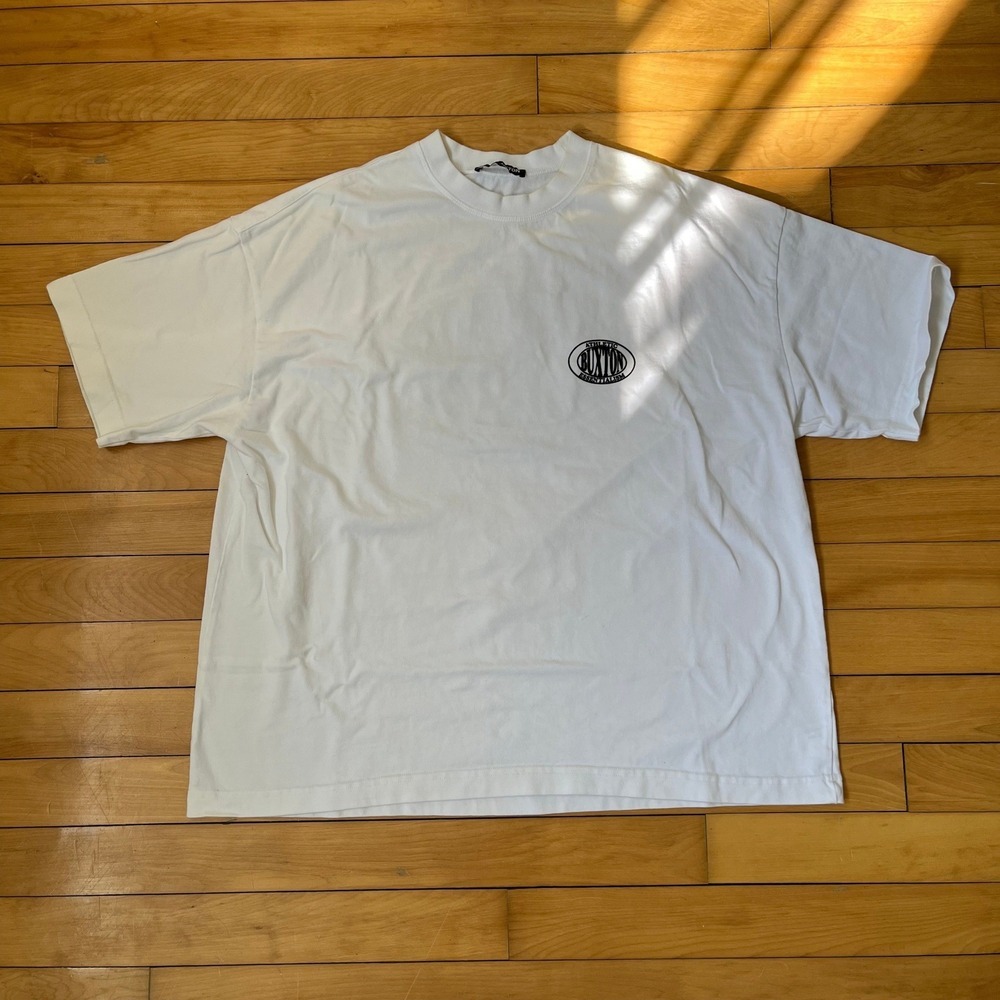 Cole Buxton Athletic Essentialism White Graphic T-Shirt Boxy Fit Mens XL